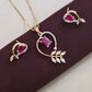 Heart Design Pink Pendant Set