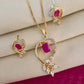 Heart Design Pink Pendant Set
