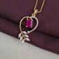 Heart Design Pink Pendant Set