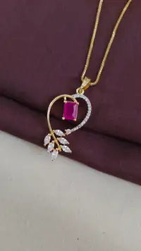 Heart Design Pink Pendant Set