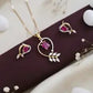 Heart Design Pink Pendant Set